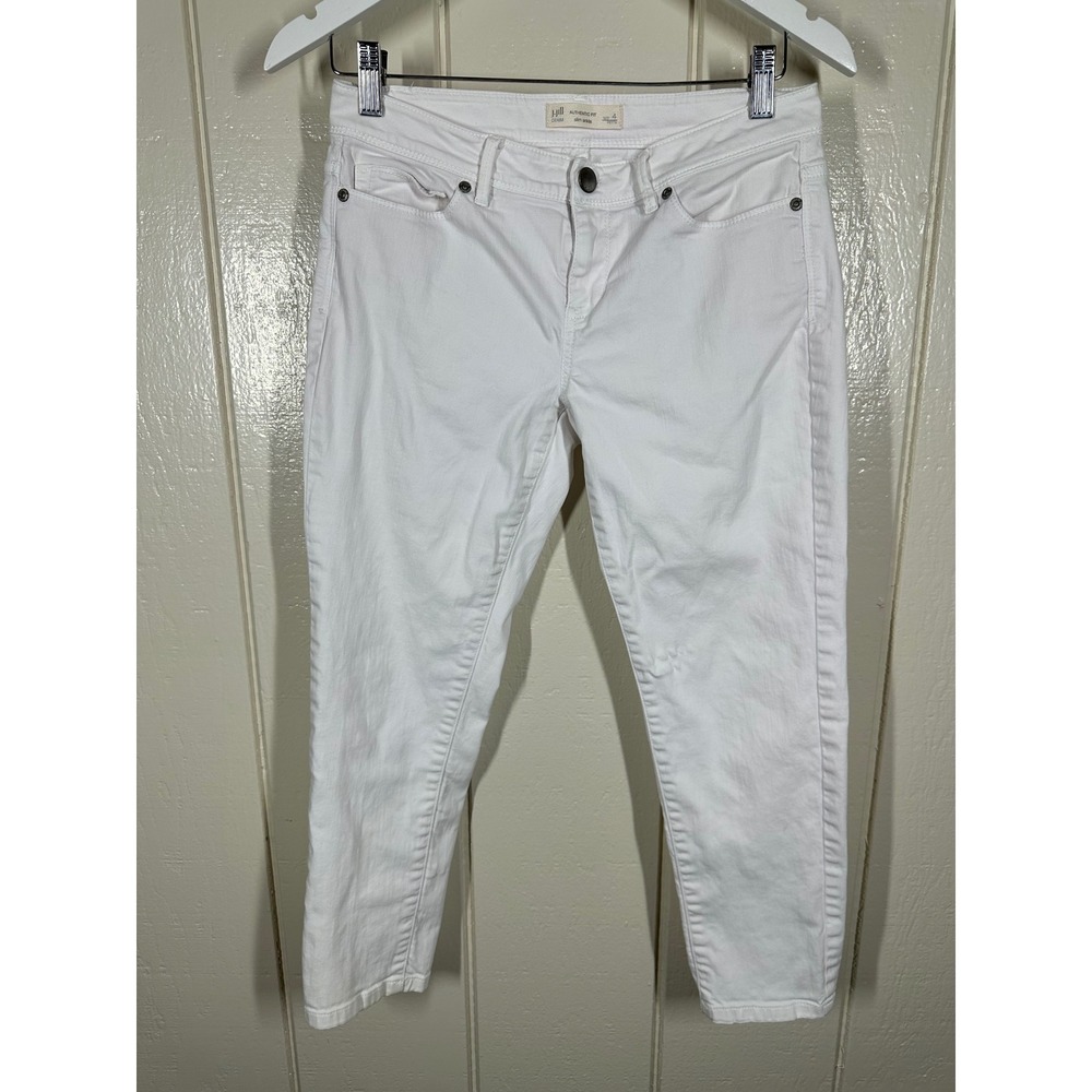 J. Jill Jeans Womens 4P White Authentic Fit Slim Ankle Denim Pants 7827